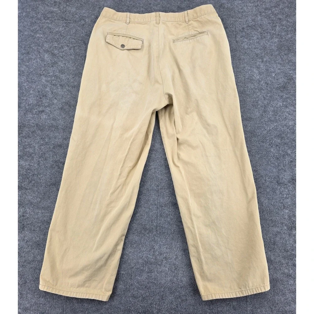 Vintage Coca-Cola Khaki Pleated Chinos Mens 36x29 Relaxed Straight Tan Pants USA